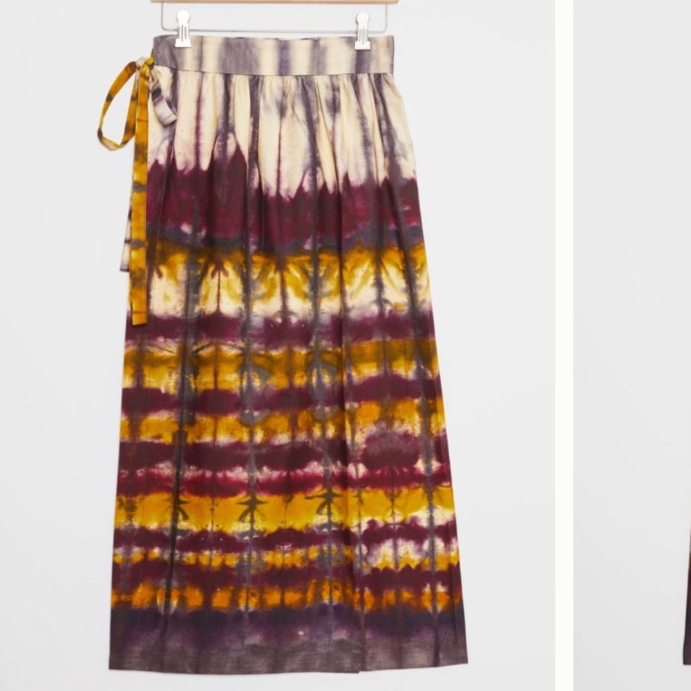 Anthropologie NWOT Heidi Tie-Dye Wrap Skirt Size M